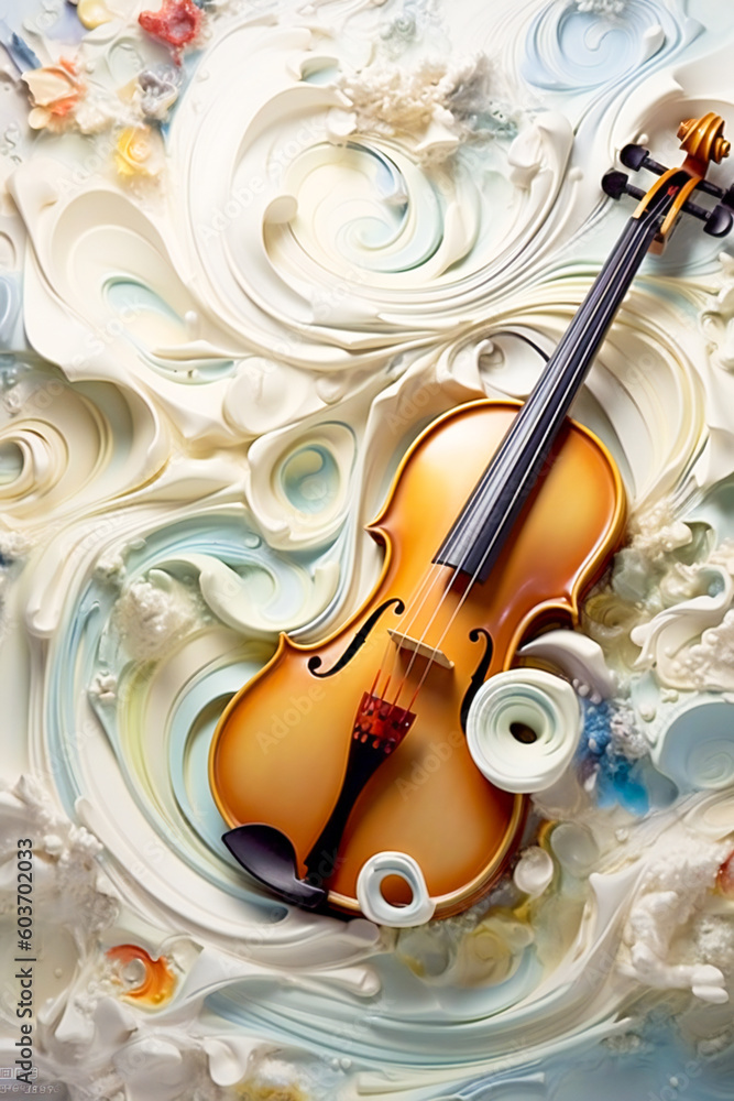 Poster classic music related abstract composition. created with generative ai technology.