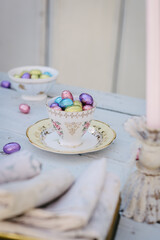 Pretty vintage Easter table set up