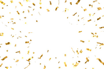 3D gold confetti that floats down to celebrate - obrazy, fototapety, plakaty