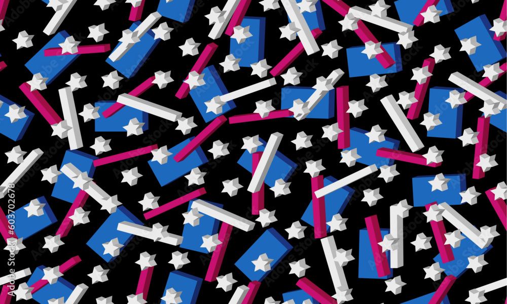Fototapete abstract seamless geometric pattern. usa flag pattern. geometric vector image.