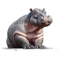 hippopotam, Ilustracja bez tła, png, wygenerowane przez AI