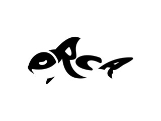 Whale shaped orcha illustration logo