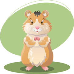 Fototapeta na wymiar Hamster illustration. Animal, ears, small, fluffy. Editable vector graphic design.