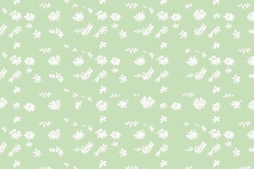 Fototapeta na wymiar cute tiny white on pastel green background