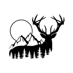 Deer in the Wild, Elk in the Forest and Mountain