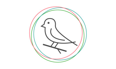 Fototapeta premium Abstract Bird Logo Line Art Silhouette