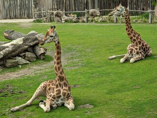 Giraffes chill