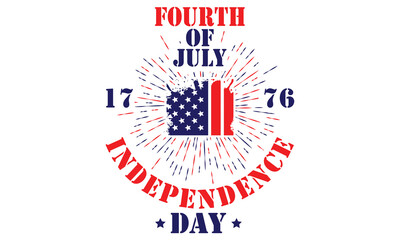 Fourth of July Independence Day America T shirt Design Vector Illustration. Happy Independence day USA 4 th July in United States of America. Vector illustration. EPS 10