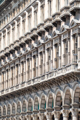 Perspective windows in a building of Milan, Italy