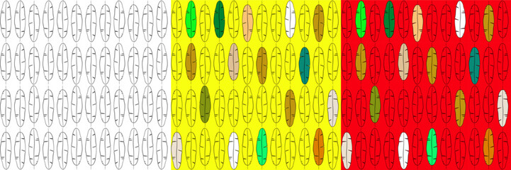 Tree variation vector seamless pattern, with leaves