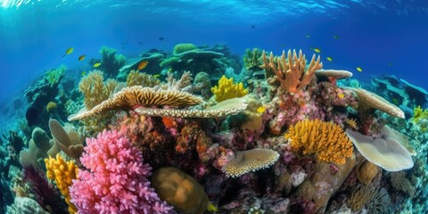 Fototapeta na wymiar Underwater Shot of Vibrant Coral Reef - AI Generated