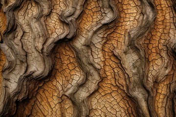 Intricate Bark Patterns of a Tree - AI Generated