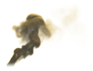 Yellow smoke on transparent background

