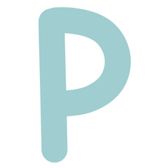 P handwrite english alphabet 