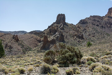 Fantastic rock formations in El Teide National Park on Tenerife, Spain