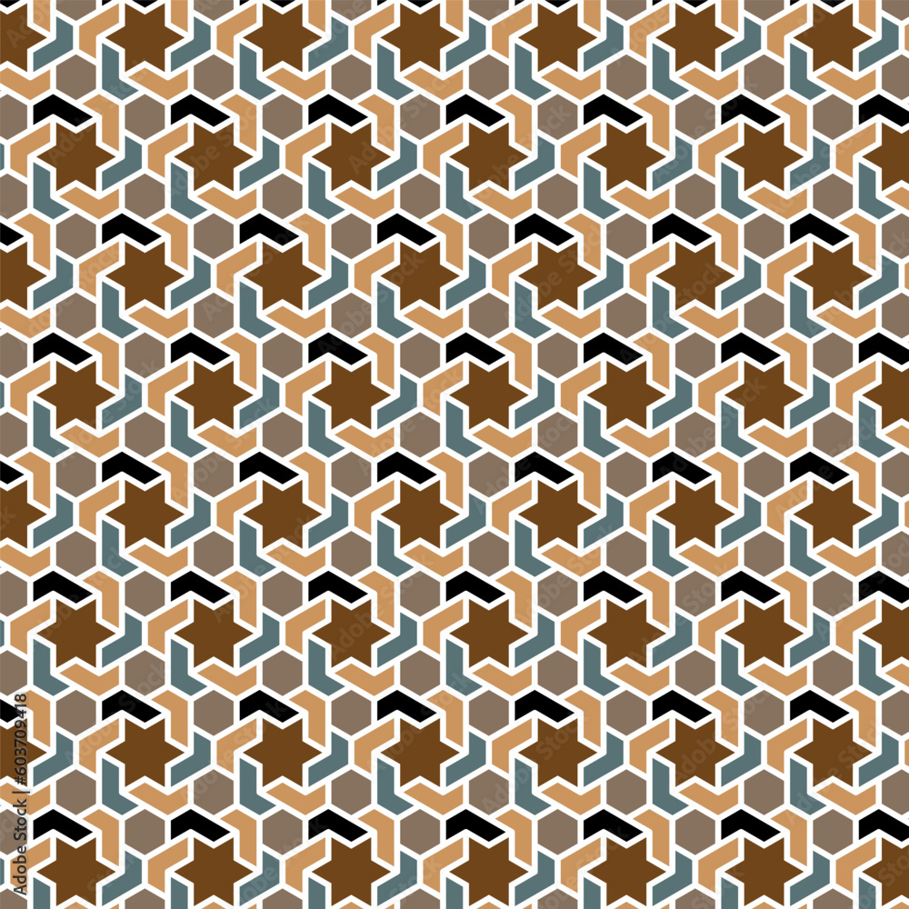 Aufkleber colored moroccan motif arabic geometric pattern background use for print and design
