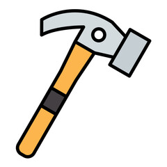 Hammer Line Color Icon
