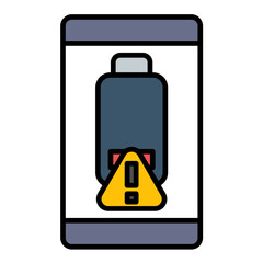 Obraz premium Battery alert Line Color Icon