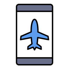 Airplane mode active Line Color Icon