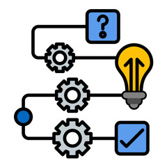 Solving Question Line Color Icon