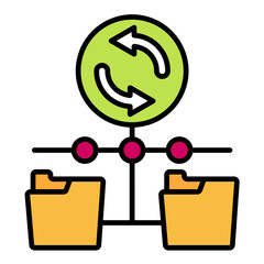 Fototapeta premium Data Refresh Line Color Icon