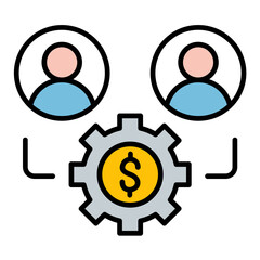 Obraz premium Crowdfunding Line Color Icon