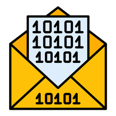 Binary Messages Line Color Icon