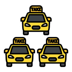 Taxi Stop Line Color Icon