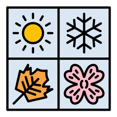 Seasons Line Color Icon
