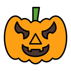Jack-O-Lantern Line Color Icon