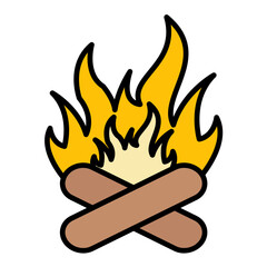 Bonfire Line Color Icon