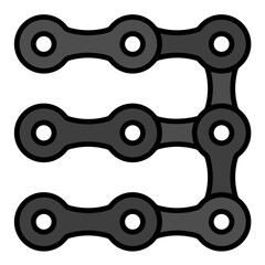 Cycle Chain Line Color Icon