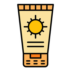 Sunscreen Line Color Icon