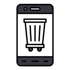 Mobile Bin Line Color Icon