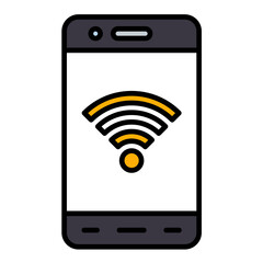 Mobile Wifi Line Color Icon