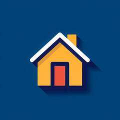 Fototapeta premium House icon in color, house minimalism logo, house silhouette. Generative Ai Illustration. 