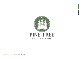 Pine Tree Logo Template. Symbol for Business branding Identity