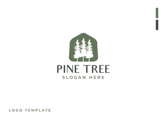 Pine Tree Logo Template. Symbol for Business branding Identity