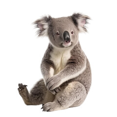 animal Koala sitting on a transparent background, Generative ai 