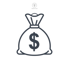 money bag icon symbol template for graphic and web design collection logo vector illustration