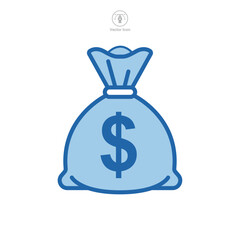 money bag icon symbol template for graphic and web design collection logo vector illustration