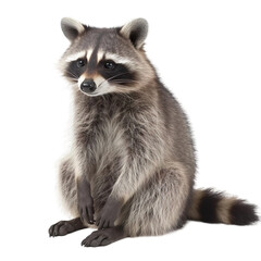 Obraz premium animal Raccoon sitting on a transparent background, Generative ai 