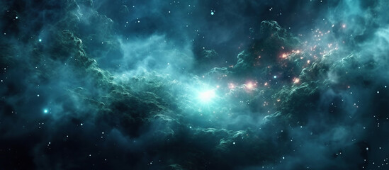 Fototapeta na wymiar Science fiction nebula background. AI Generated Image