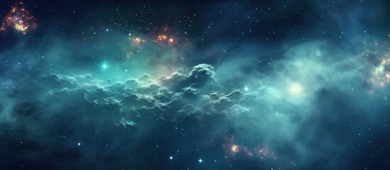 Science fiction nebula background. AI Generated Image © jihan