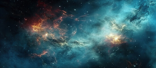 Obraz na płótnie Canvas Science fiction nebula background. AI Generated Image