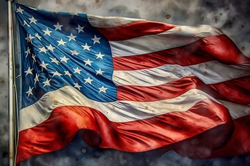 United States Flag Background, Happy Independence Day, Generative Ai