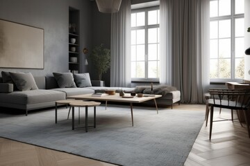 minimal interior bedroom with daylight light grey color scheme design cozy home ideas concept,image ai generate