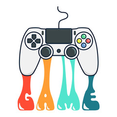 Joystick Controller, Analog Joystick, and Game Pad Stick Illustration.For t-shirt prints and other uses.