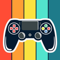 Joystick Controller, Analog Joystick, and Game Pad Stick Illustration.For t-shirt prints and other uses.