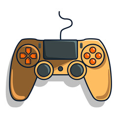 Joystick Controller, Analog Joystick, and Game Pad Stick Illustration.For t-shirt prints and other uses.